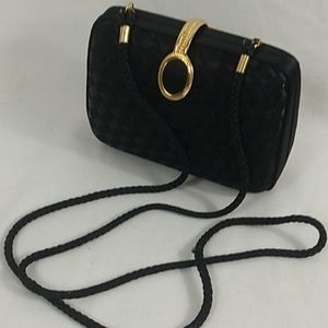 Women's BlackWoven Mini Crossbody Evening Bag
